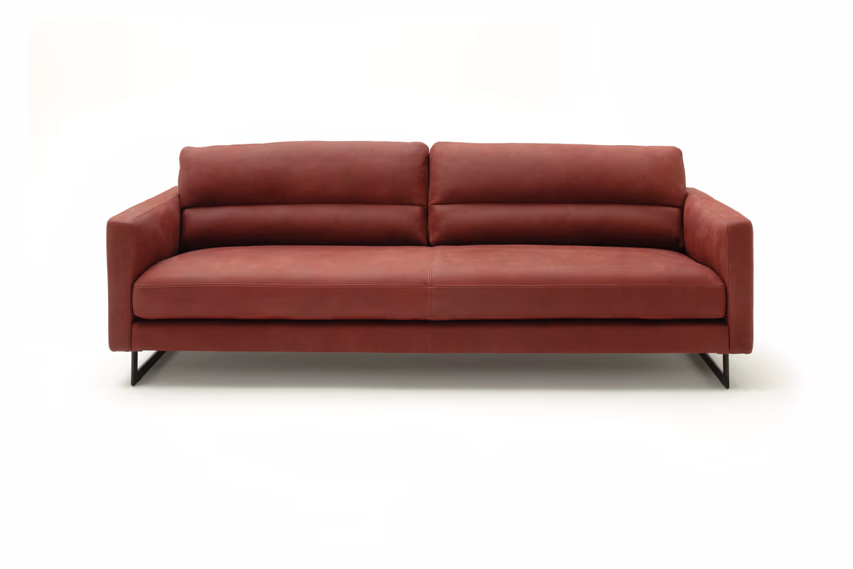 Sofa Cuneo - Sofa 3,5-Sitzer, Leder, Wild Berry