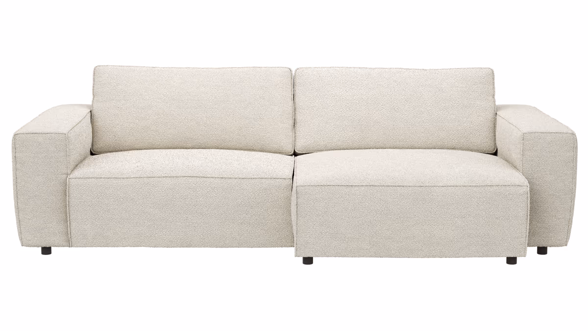 Sofa Lilaia - 1,5-Sitzer XL mit 1,5-Sitzer XL Tief, Stoff, Creme