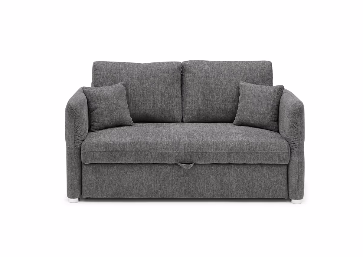 Sofa JORDEN - 2,5-Sitzer, inkl. Schlaffunktion, verstellbare Armlehnen, Stoff, Dunkelgrau