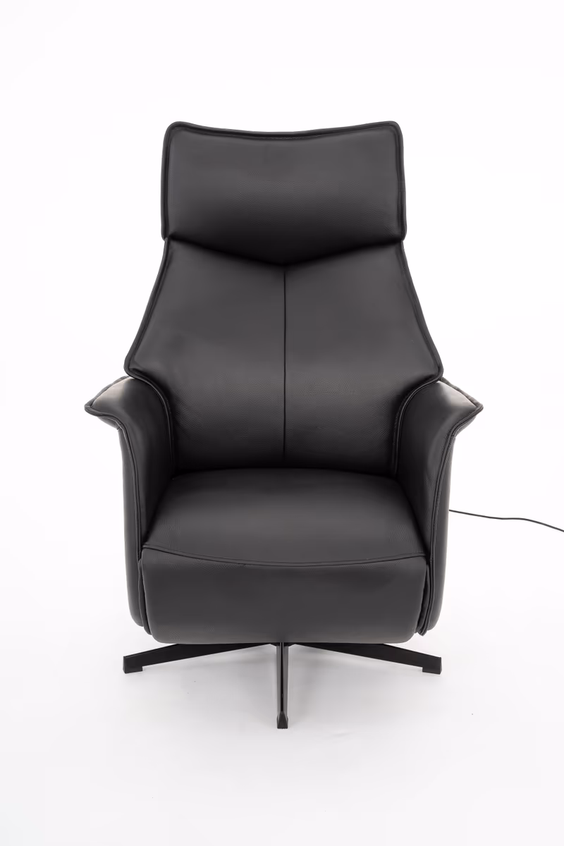 Sessel - Relaxfunktion motorisch, Leder, Schwarz