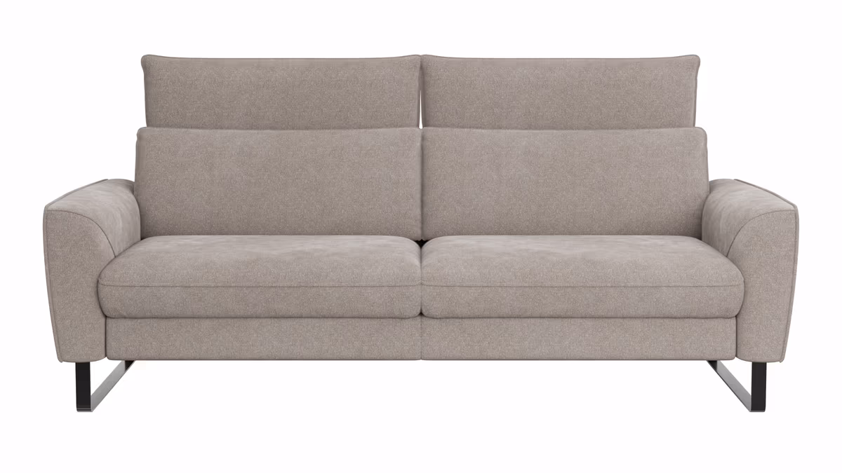 Sofa Avela - 3-Sitzer inkl. Kopfteil verstellbar, Stoff, Bisquit