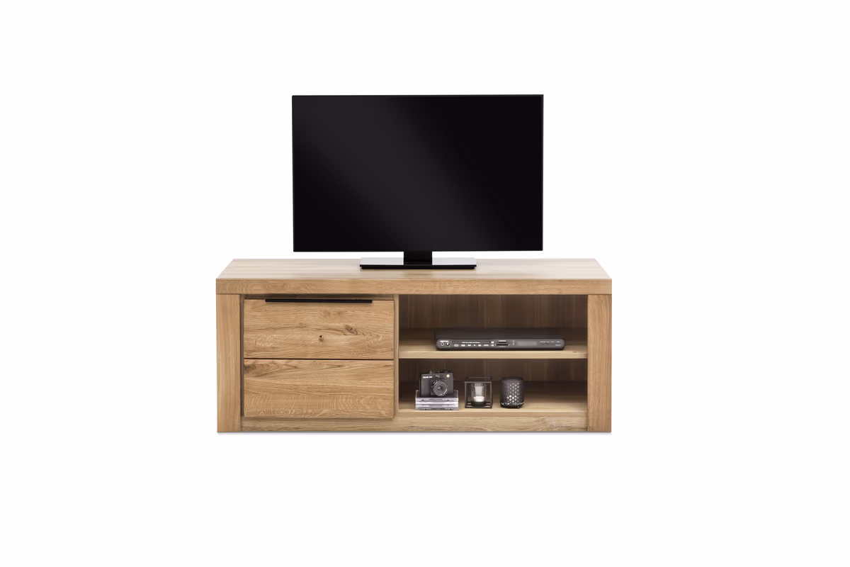 TV-Board - Eiche Dekor, Eiche Massiv, Geölt 