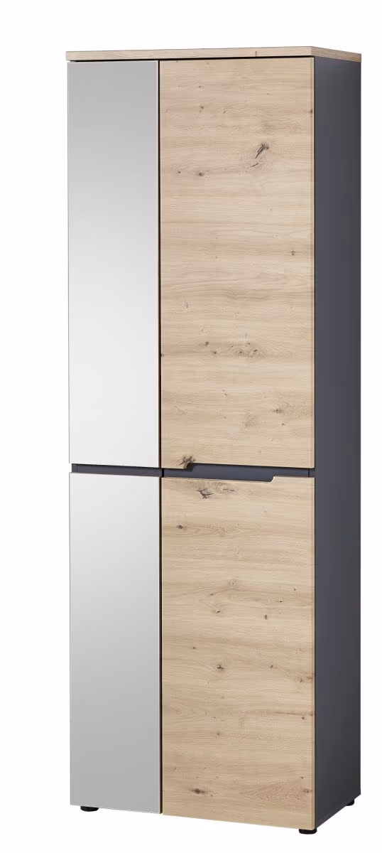 Garderobenschrank - Eiche Dekor, Graphit