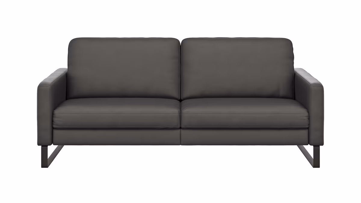 Sofa Enna - 3,5-Sitzer, Leder, Anthrazit