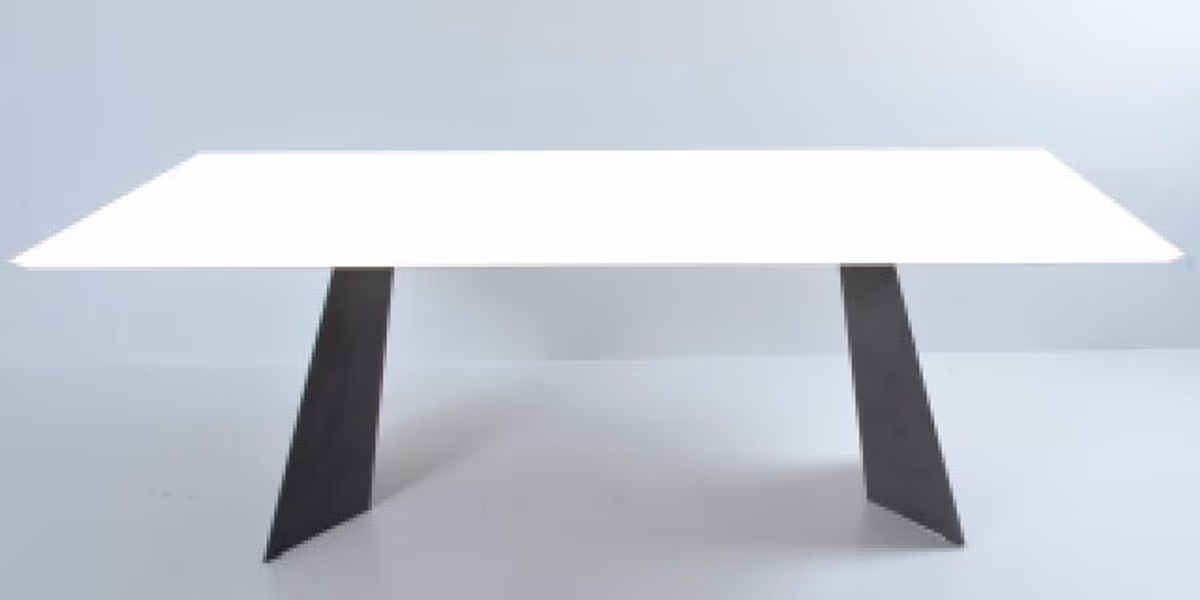 Esstisch - LB. ca. 220x100 cm, Glas, Weiß