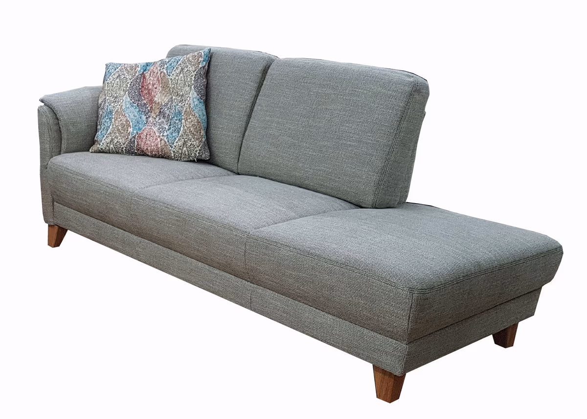 Recamiere - Armteil links, Stoff, Graugrün