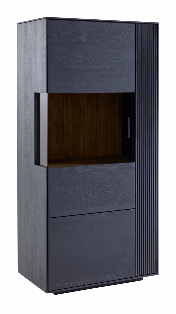 Vitrine Estana - Eiche massiv, Anthrazit