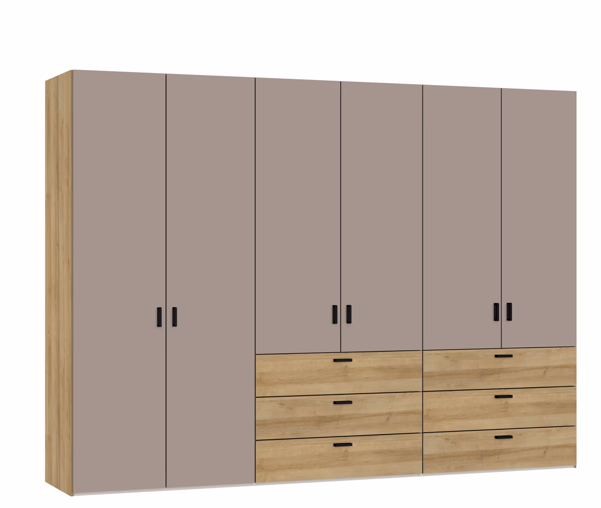 Drehtürenschrank JOIN IT- B ca. 303 cm, Eiche Dekor, Nougat