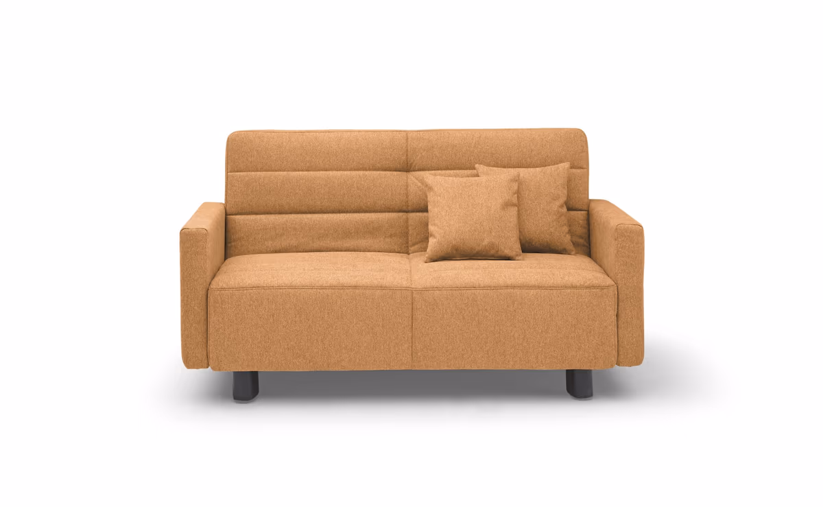 Funktionssofa EASY Optik D - 2-Sitzer, 140 cm inkl. Schlaffunktion, Stoff, Gelb