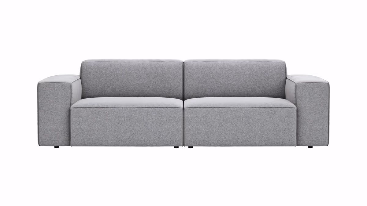 Sofa Elementos - 3-Sitzer, Stoff, Grau