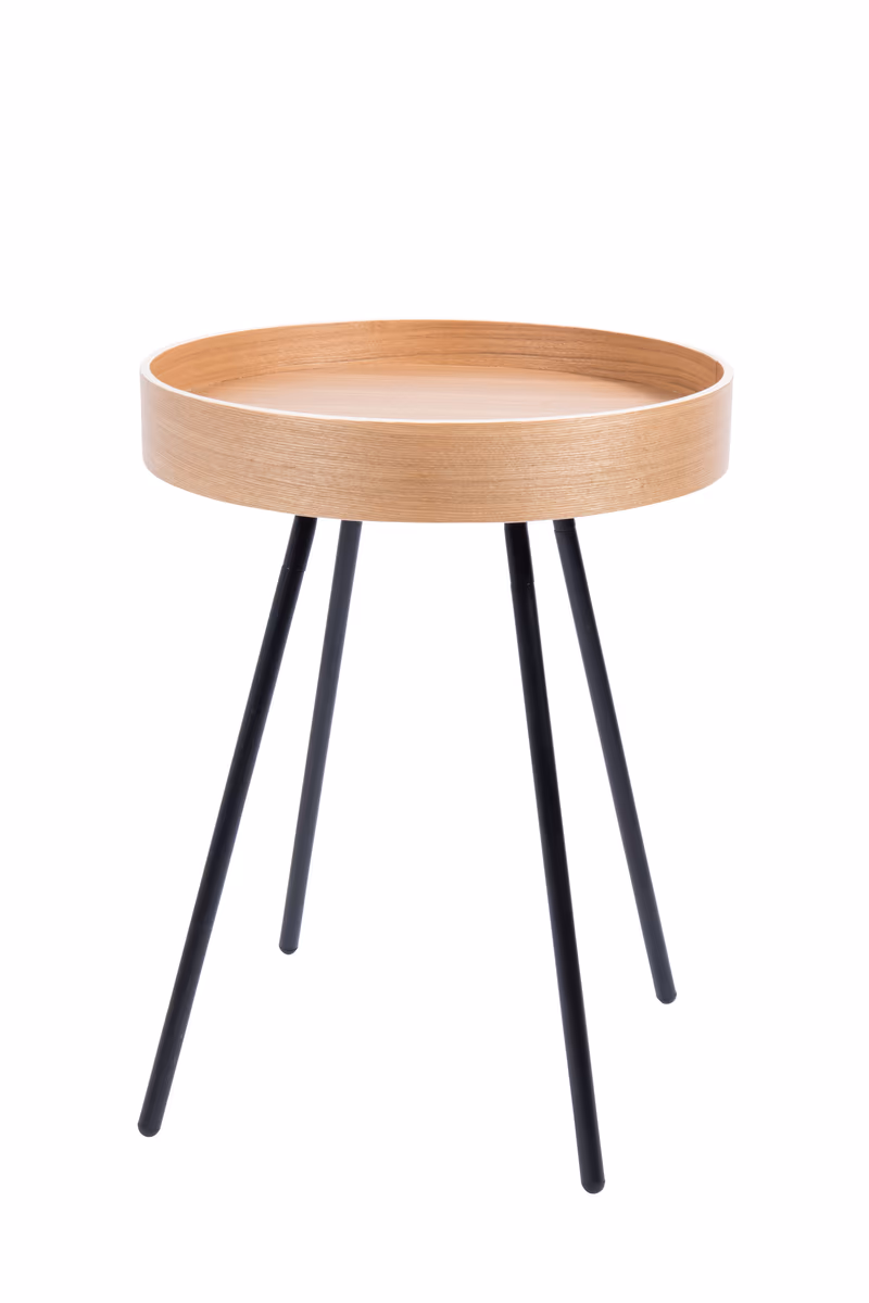 Beistelltisch Oak Tray - BHL ca. 46,5x55,5x46,5 cm, Eiche furniert, Schwarz