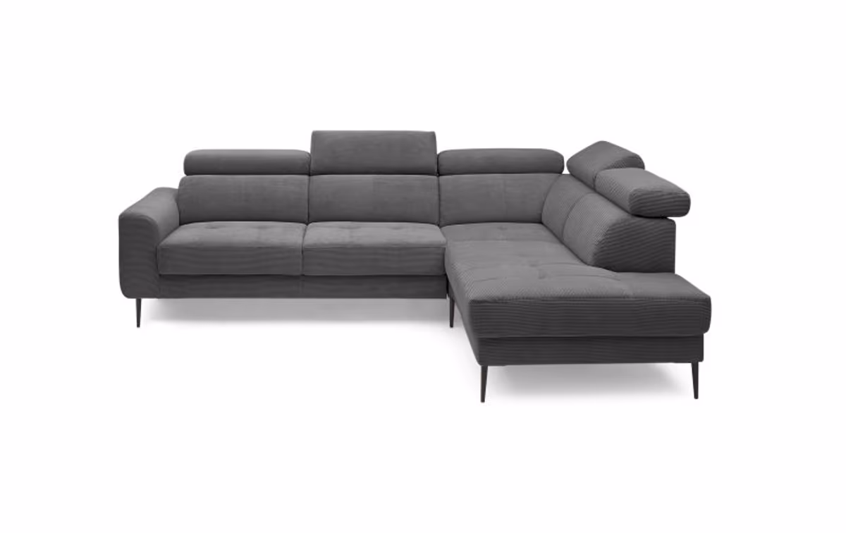 Ecksofa CHARIS - 2-Sitzer, Ecke rechts, Microfaser, Anthrazit
