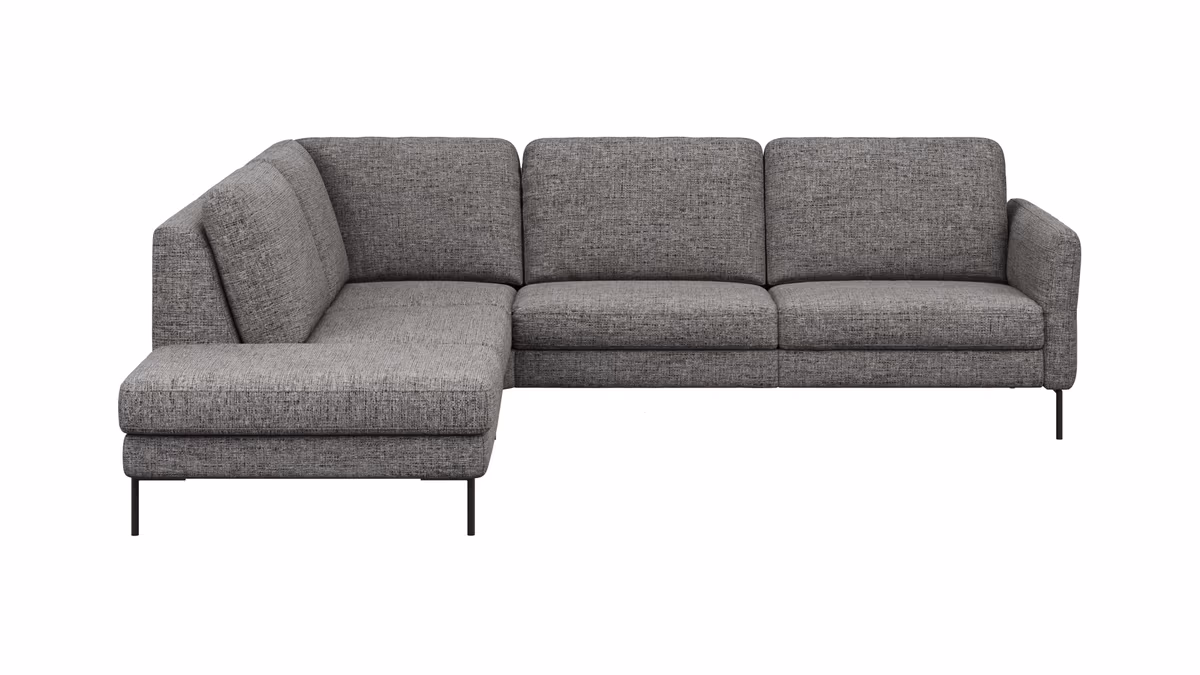 Ecksofa  Enna - Ecke links, 3-Sitzer, Sitzvorzug (motorisch), Stoff, Graphit