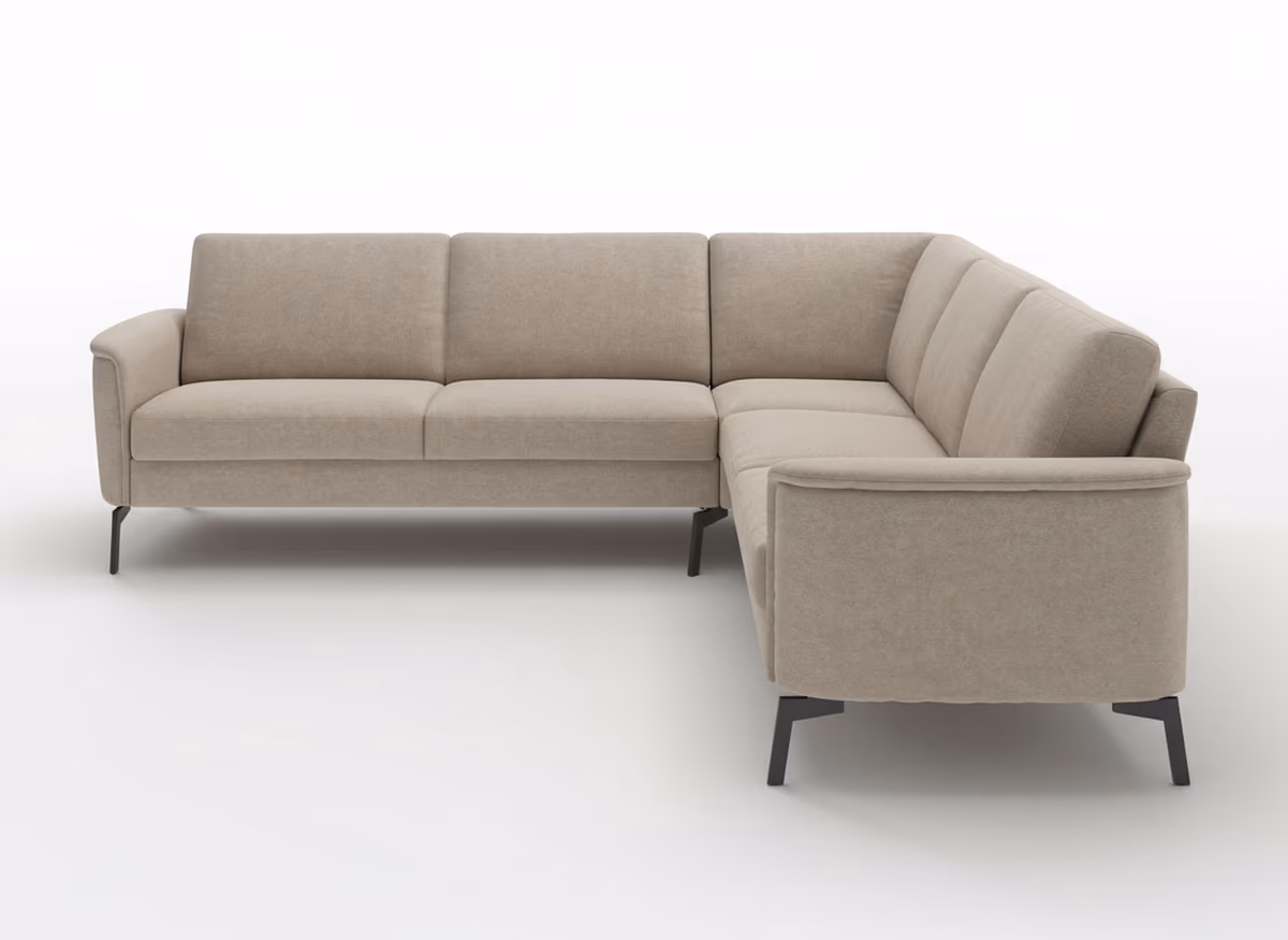 Ecksofa - 3-Sitzer mit Ecke rechts, Stoff, Sand