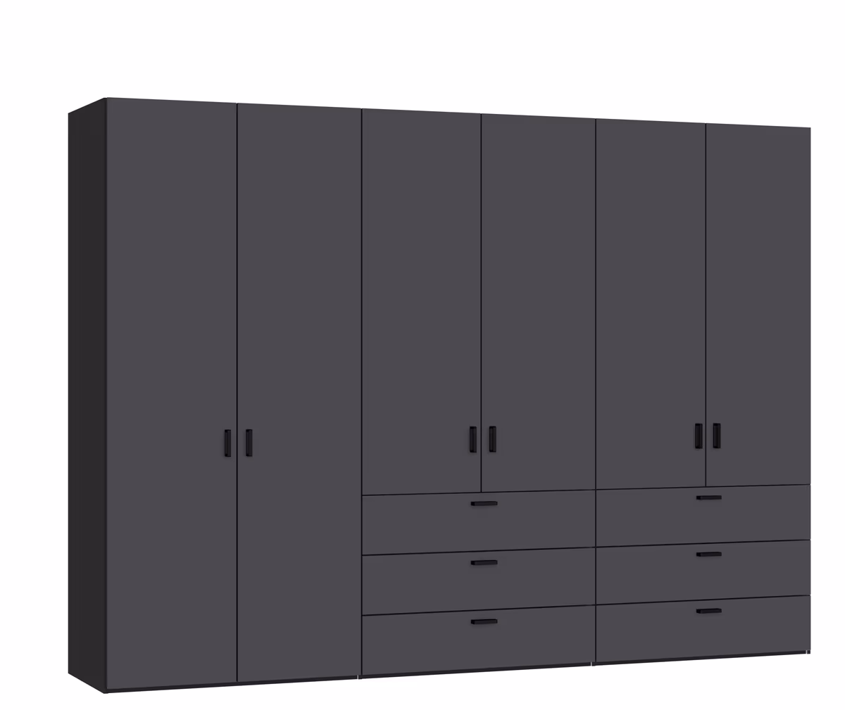 Drehtürenschrank JOIN IT- B ca. 303 cm, Schwarz, Anthrazit