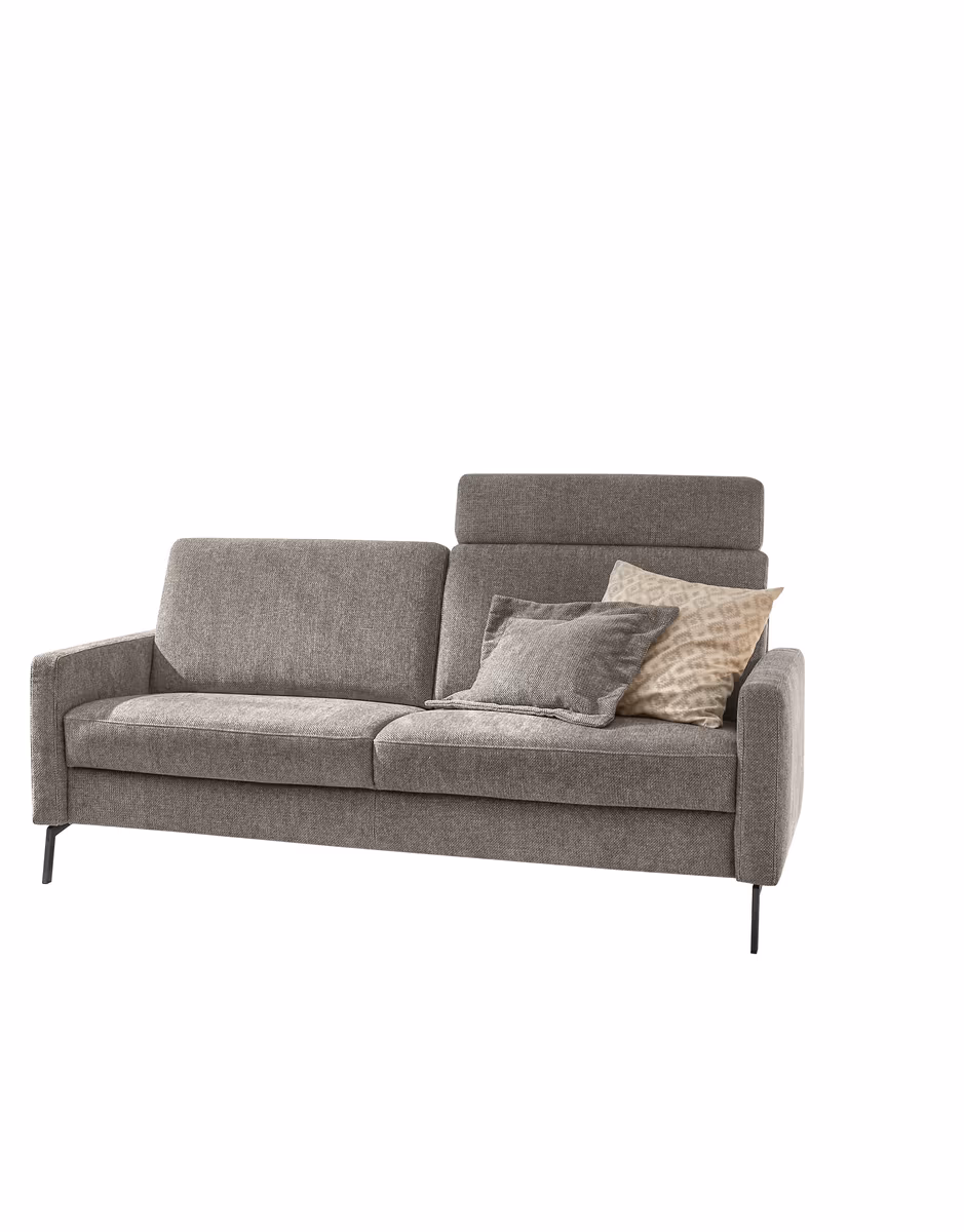 Sofa EM Blato Relax - mit Kopfstütze, 3-Sitzer, Stoff, Braun