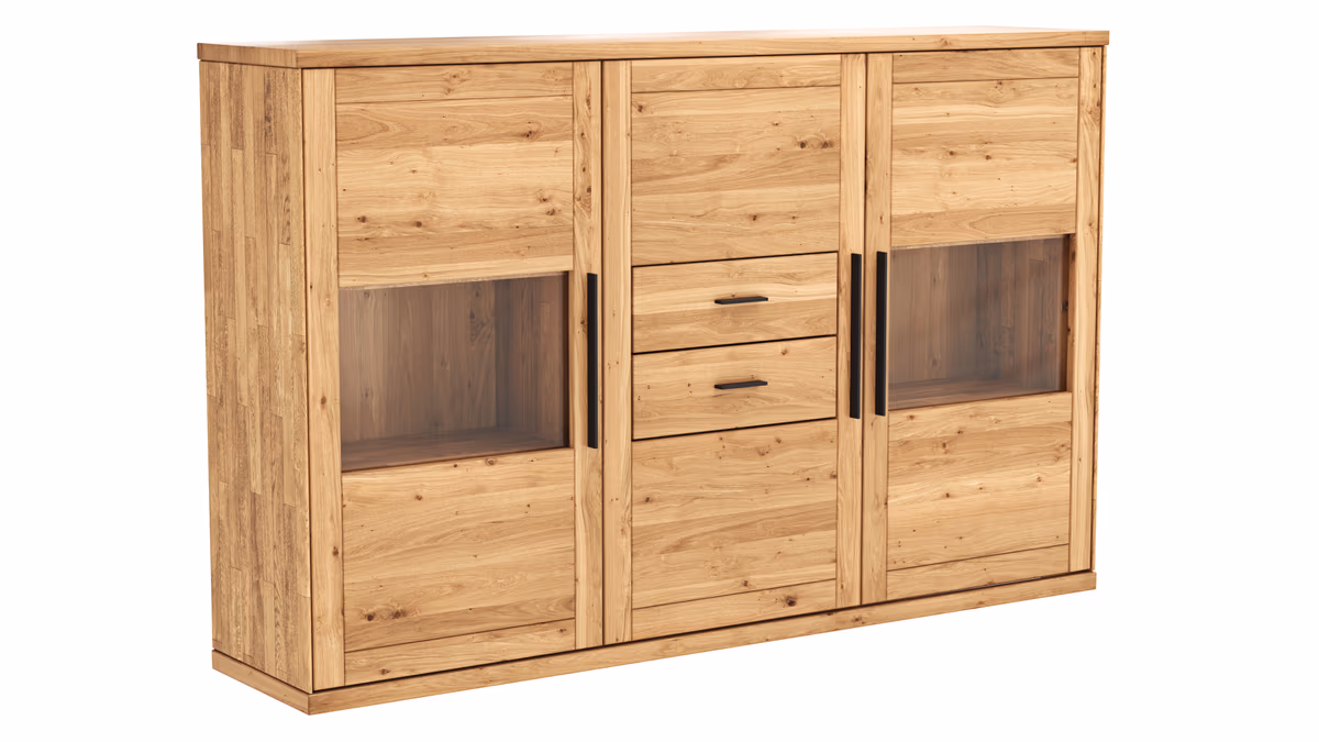 Highboard Faro 6.0 - Wildeiche massiv, natur, geölt