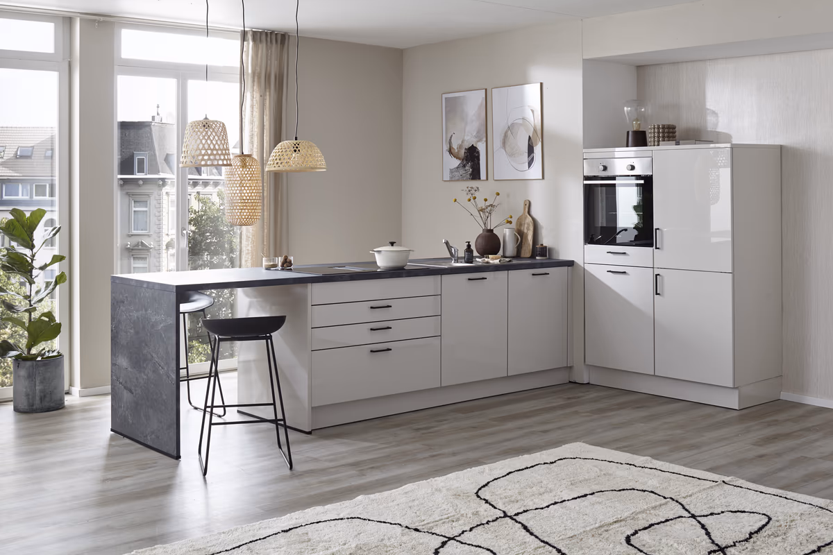 Winkelküche 51.170 GL 4 522, Muschelweiß