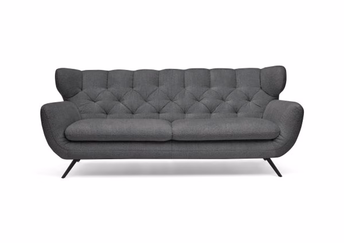 Sofa CHIRA - 3-Sitzer, Stoff, Grau