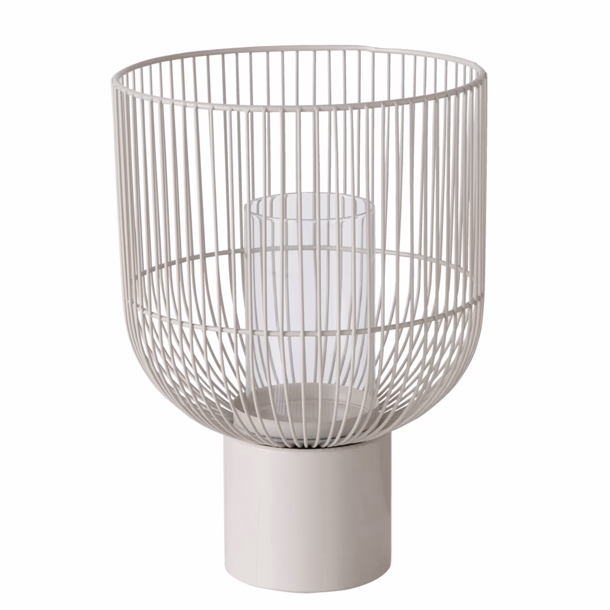 Windlicht - Beige - DH ca. 18x25 cm