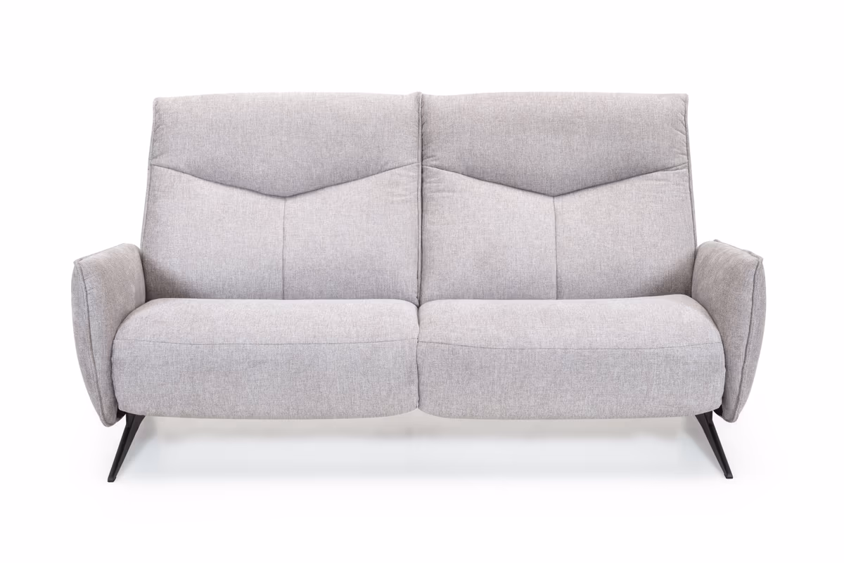 Sofa - 3-Sitzer, Kopf/Fußteil verstellbar, Stoff, Grau