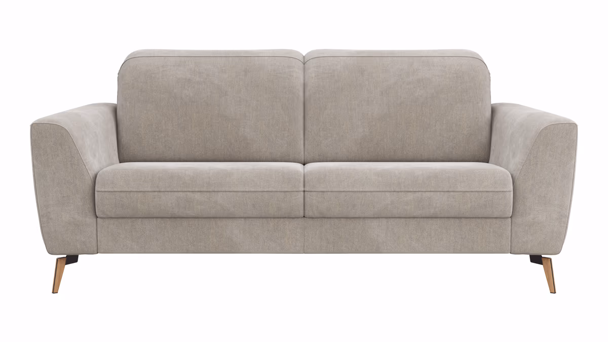Sofa Tulsa KV - 2,5-Sitzer, inkl. Kopfteilverstellung, Stoff, Graubeige