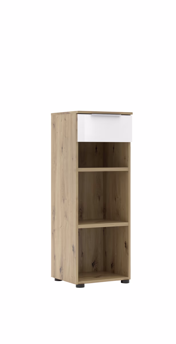 Büroregal - B ca. 40 cm, Artisan Eiche Nachbildung, Weiß