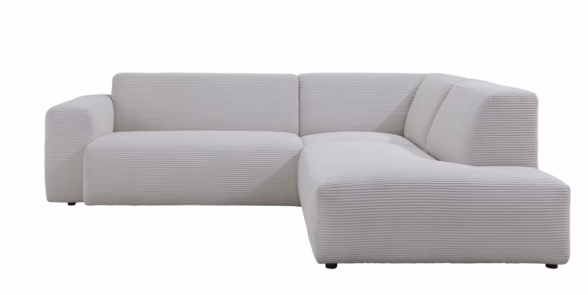 Ecksfoa Elementos - 1,5-Sitzer links mit Ecke rechts, Stoff, Weiß