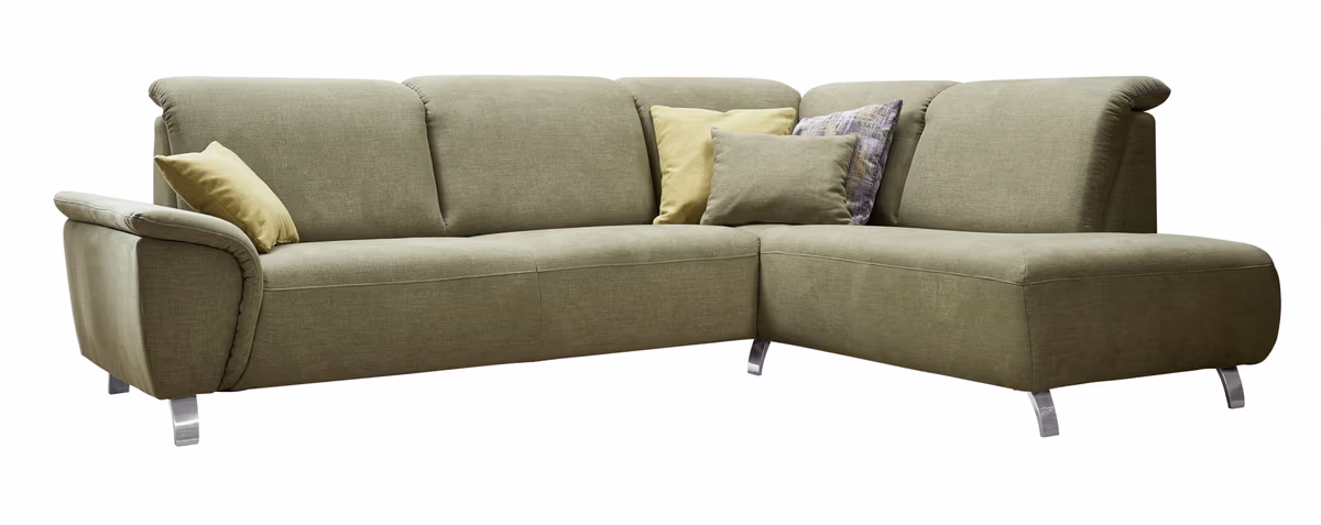 Ecksofa - 2-Sitzer mit Ecke rechts, Stoff, Olive
