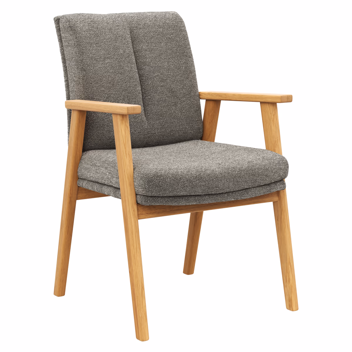 Armlehnstuhl Flore 2 - Stoff, Steingrau