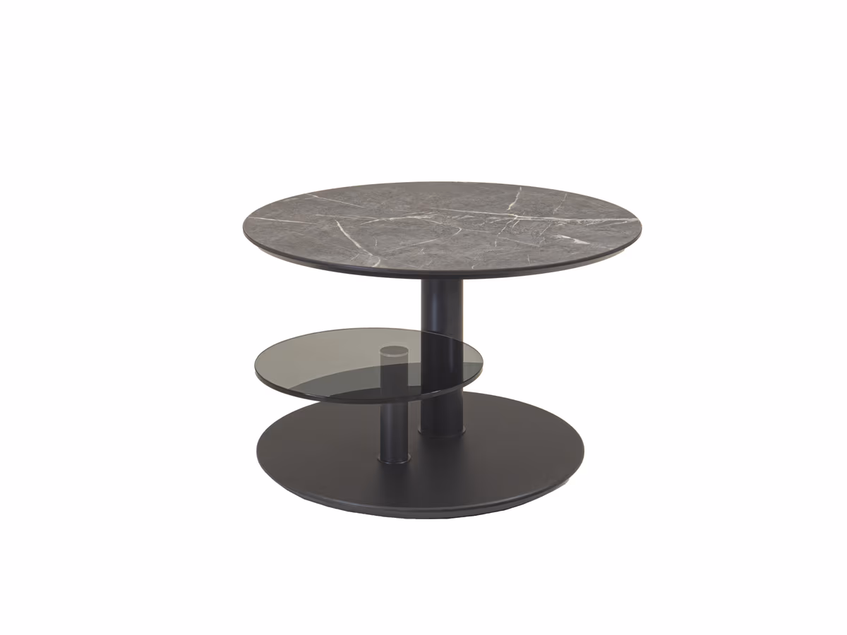 Couchtisch - höhenverstellbar, Durchmesser ca. 80 cm, Anthrazit