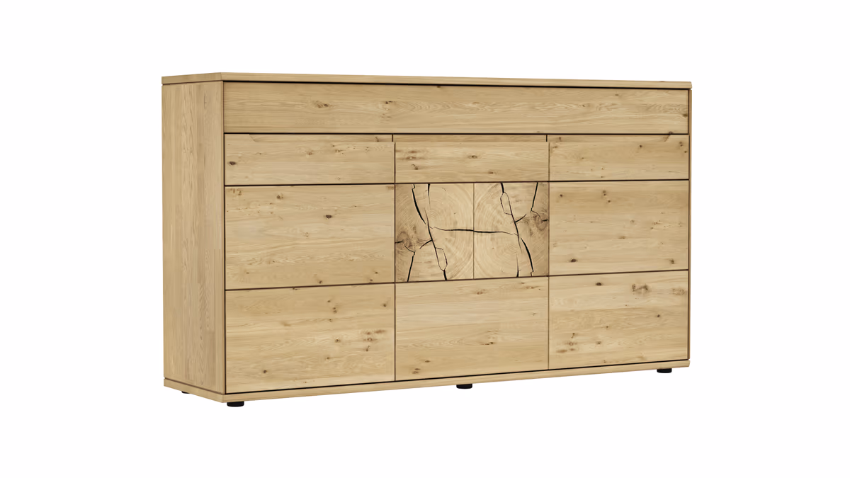Sideboard Amora - Wildeiche massiv bianco