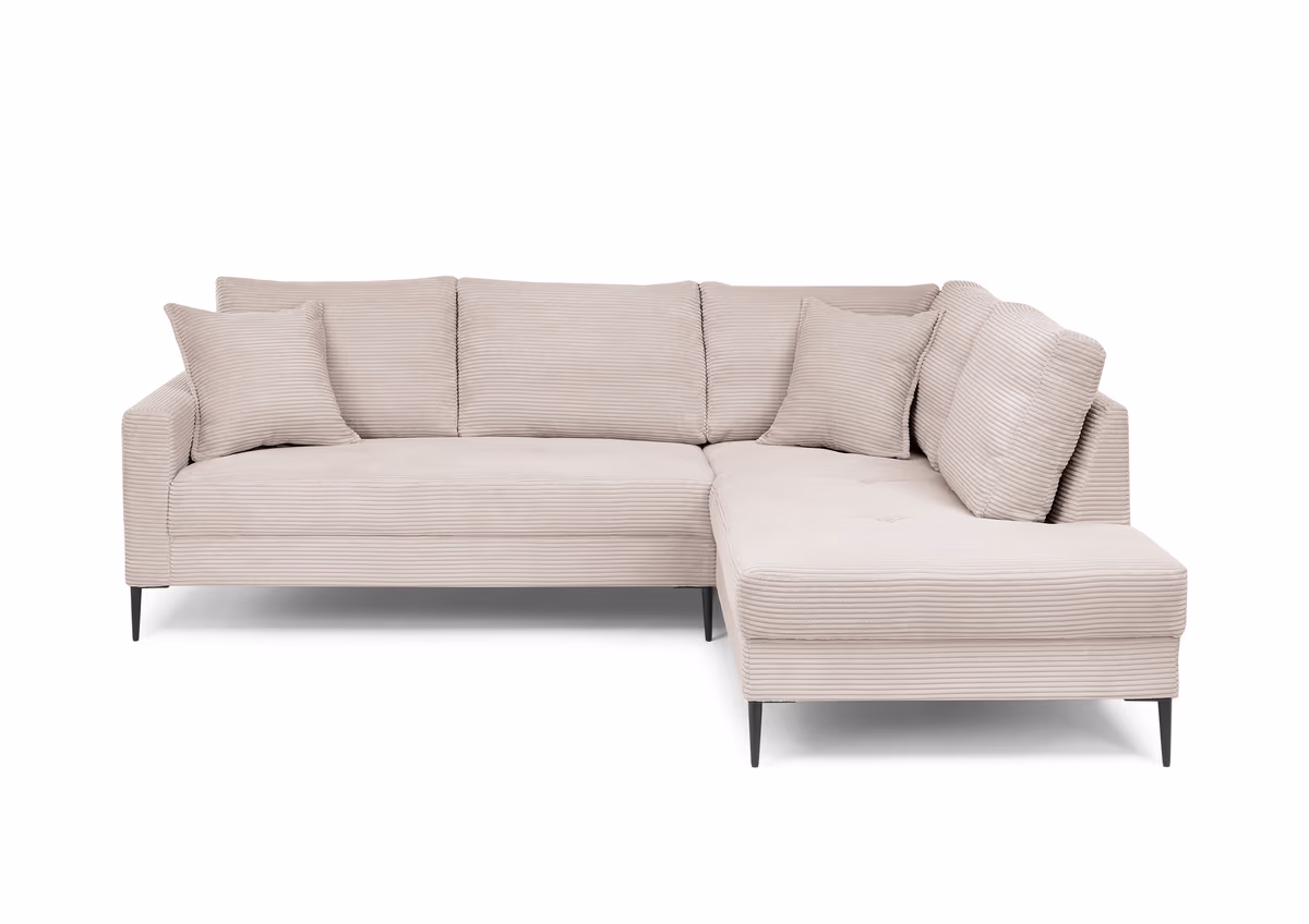 Ecksofa - 3-Sitzer, Ecke rechts, Stoff, Rosa