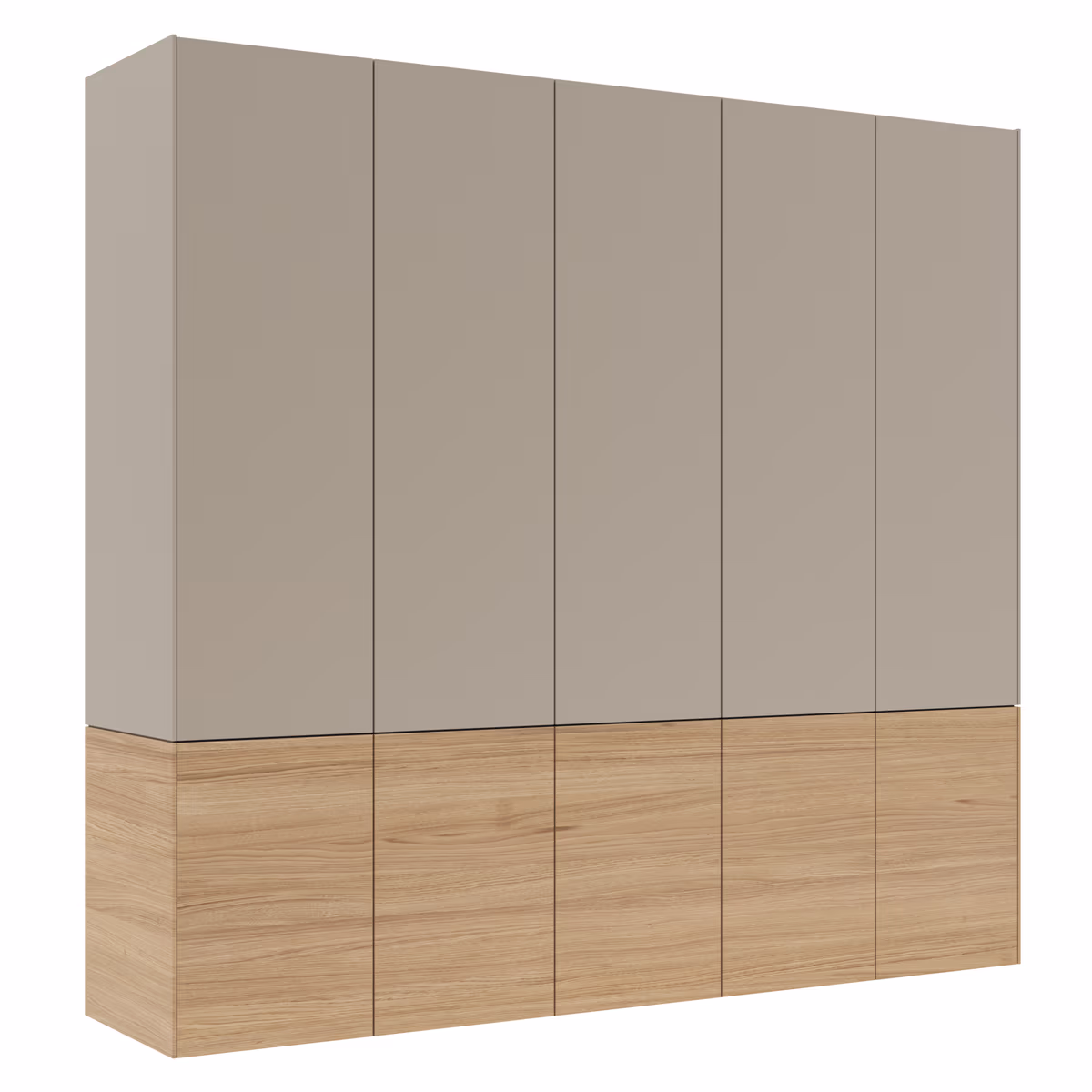 Drehtürenschrank Matera - BHT ca. 251x235x60 cm, Lack Matt, Kaschmir, Eiche, Milk