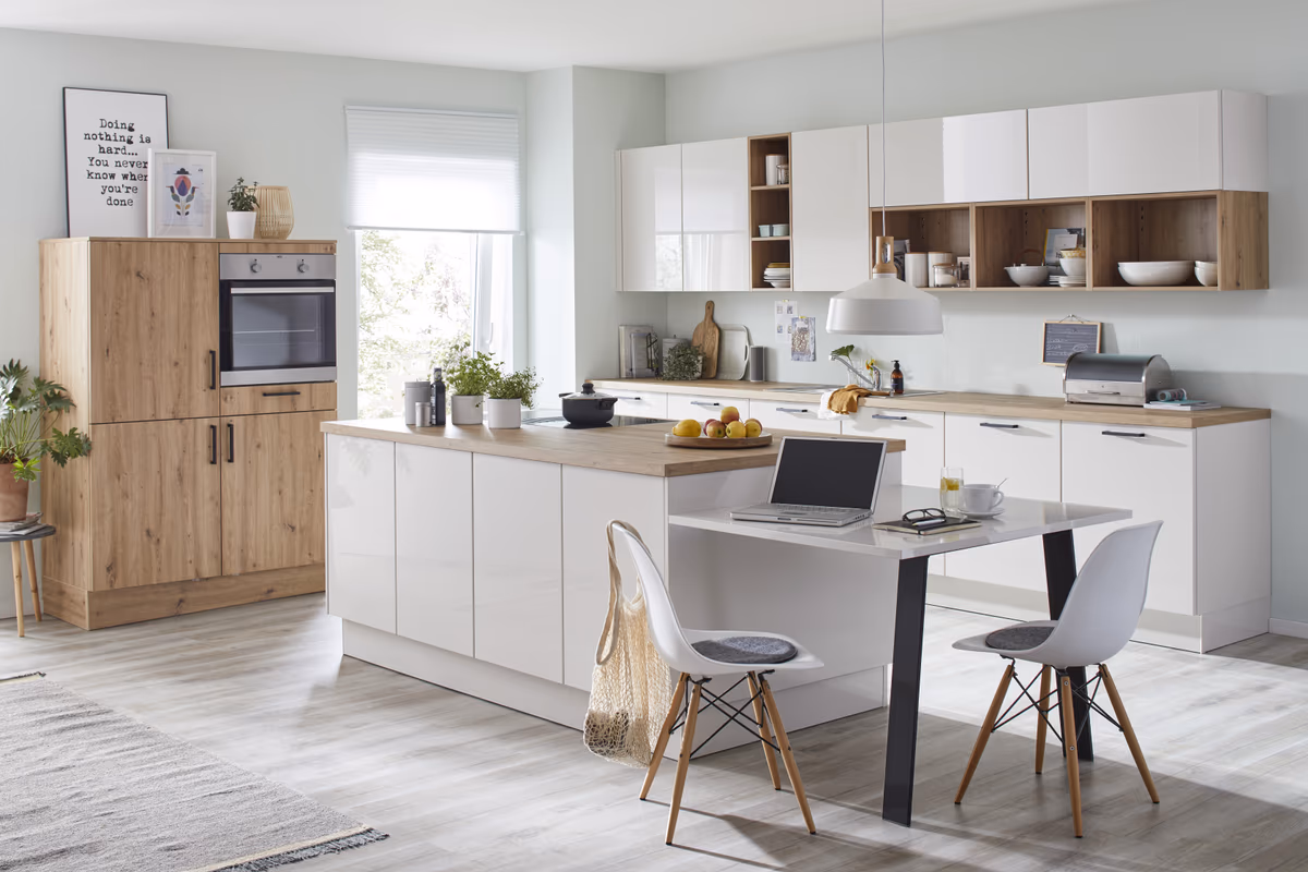 Inselküche 51.170 GL 4 521, Muschelweiß