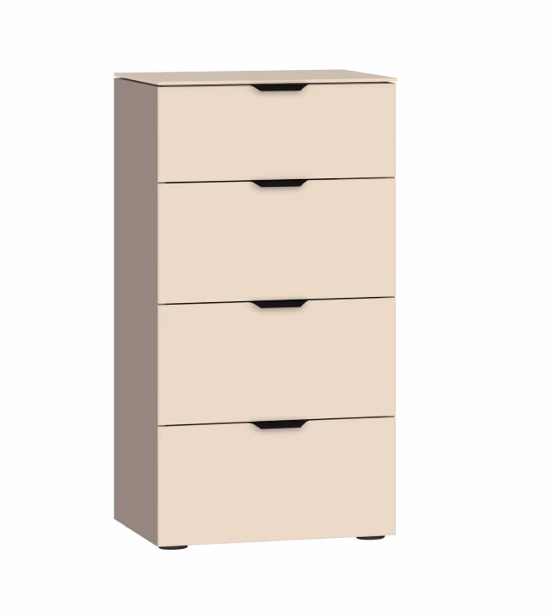 Nachtkommode JOIN IT- Nougat, Glas, Creme