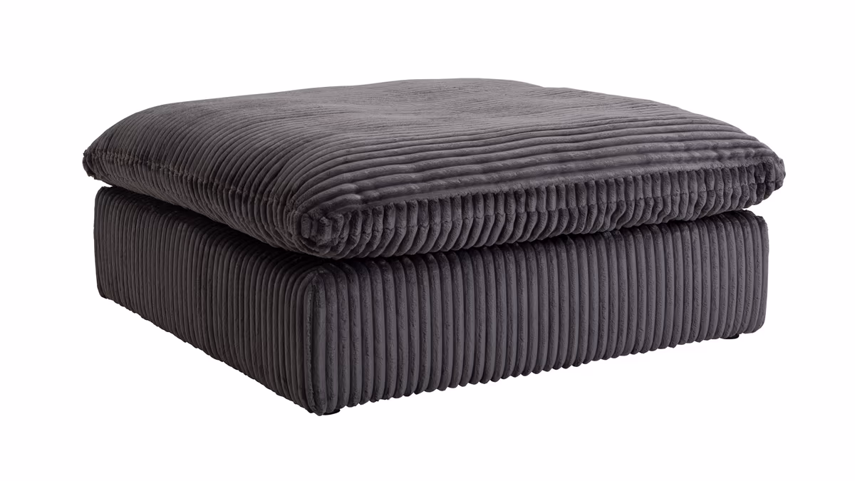 Hocker Palmdale - LB ca. 115x115 cm, Stoff, Grau