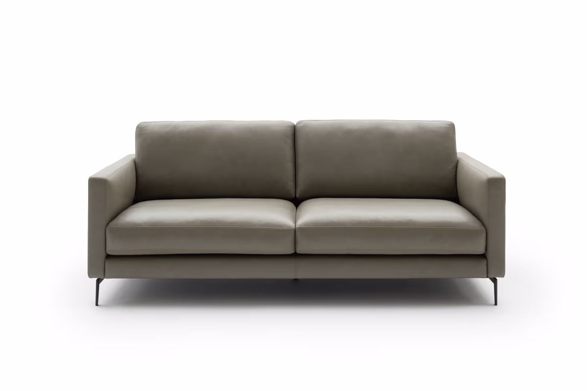 Sofa Cuneo - 2,5-Sitzer, Leder, Graubraun