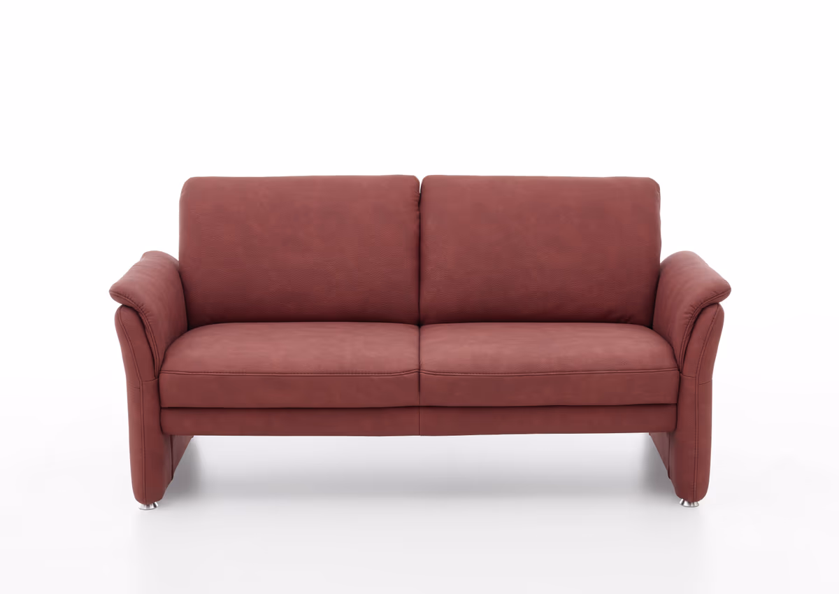 Sofa EM Bologna - 2-Sitzer groß, Stoff, Bordeaux