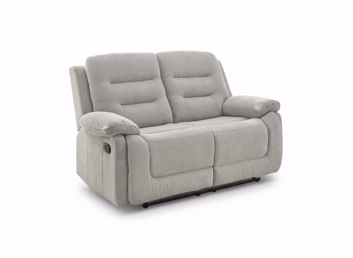 Sofa - 2-Sitzer, Relaxfunktion, Stoff, Grau