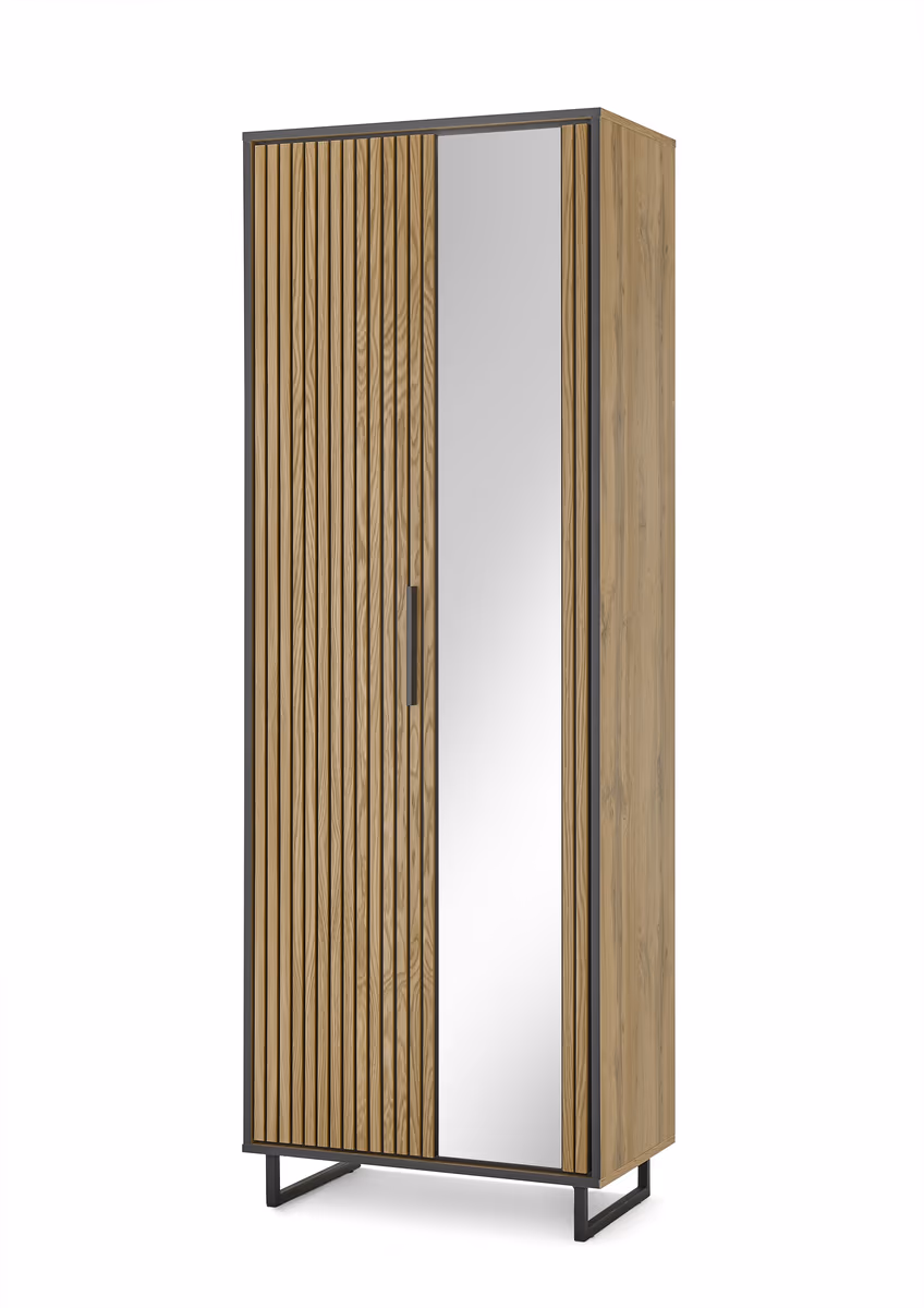 Garderobenschrank- Eiche Dekor, Spiegel