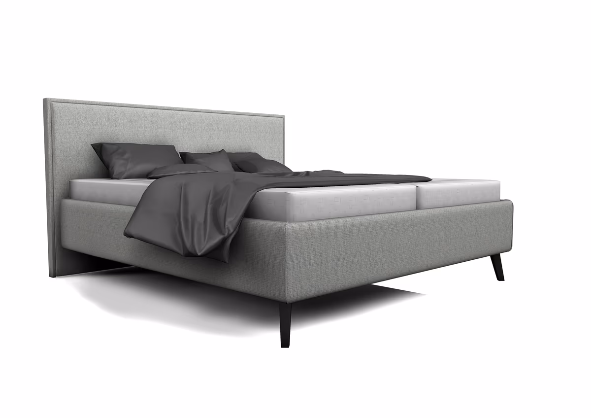 Bettgestell Carmen - Liegefläche ca. 180x200cm, Stoff, Hellgrau