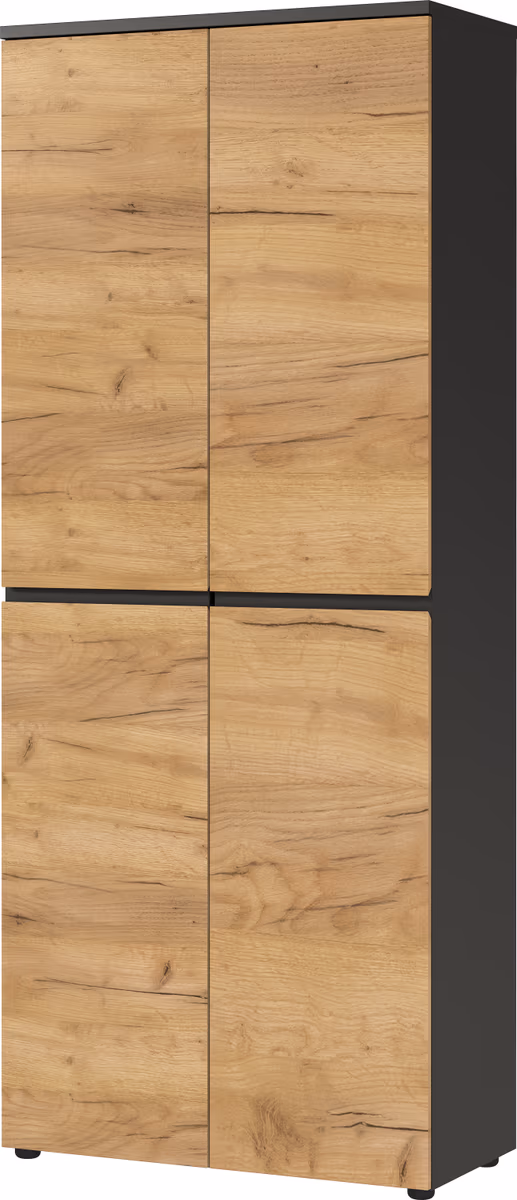 Aktenschrank GRIFFIN - B ca. 80 cm, Graphit, Eiche Nachbildung