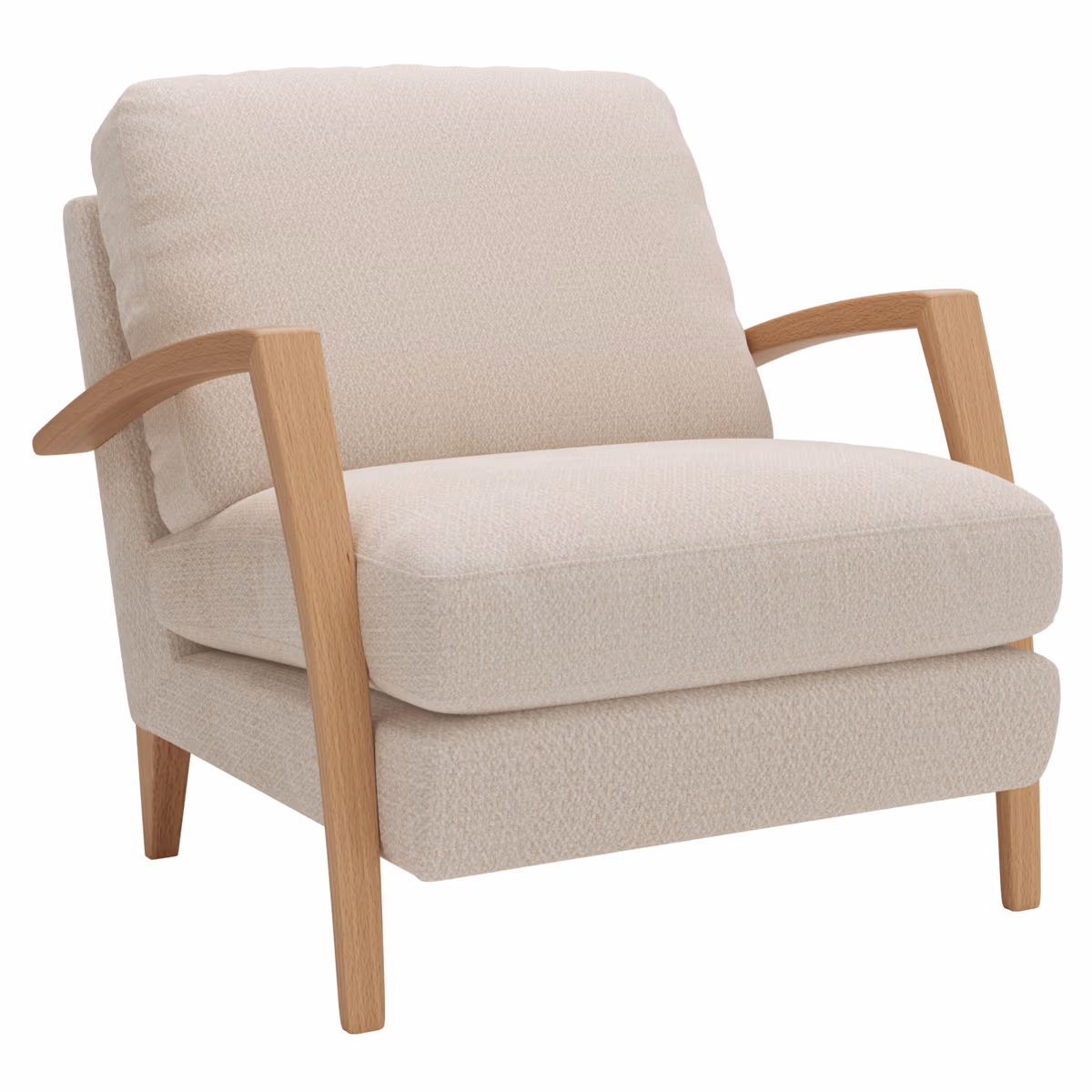 Sessel Karasu - Chic, Stoff, Creme