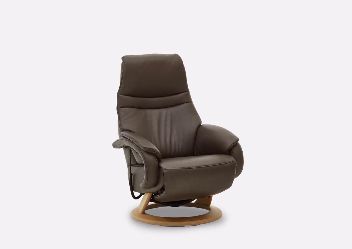 Sessel - Relaxfunktion, Leder, Braun