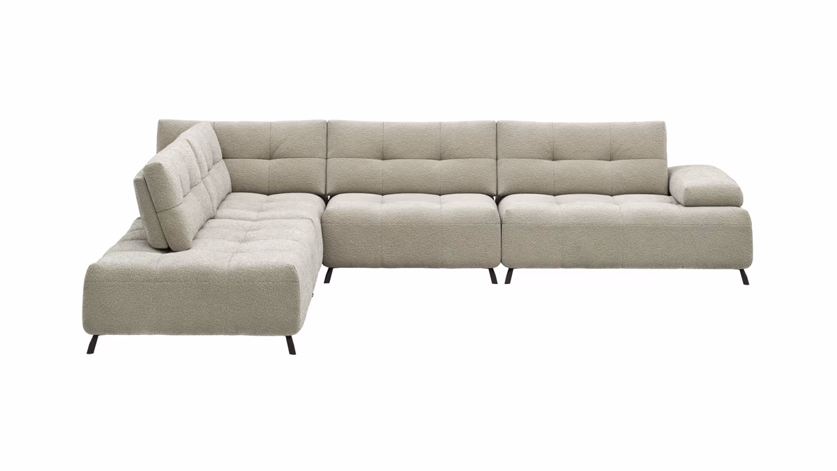 Ecksofa Comodo - Ecke links, 2,5-Sitzer, Stoff, Offwhite