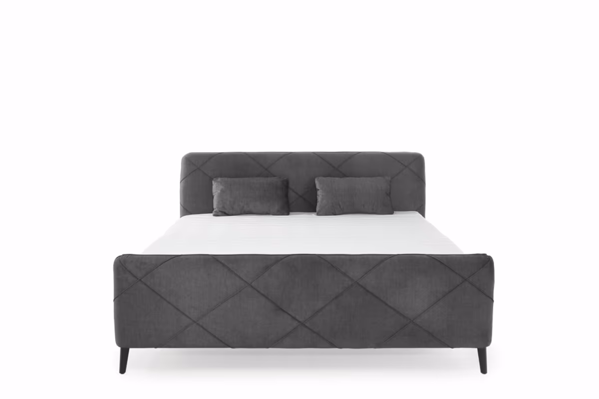 Boxspringbett JESSI- Liegefläche ca. 180x200 cm, Stoff, Grau