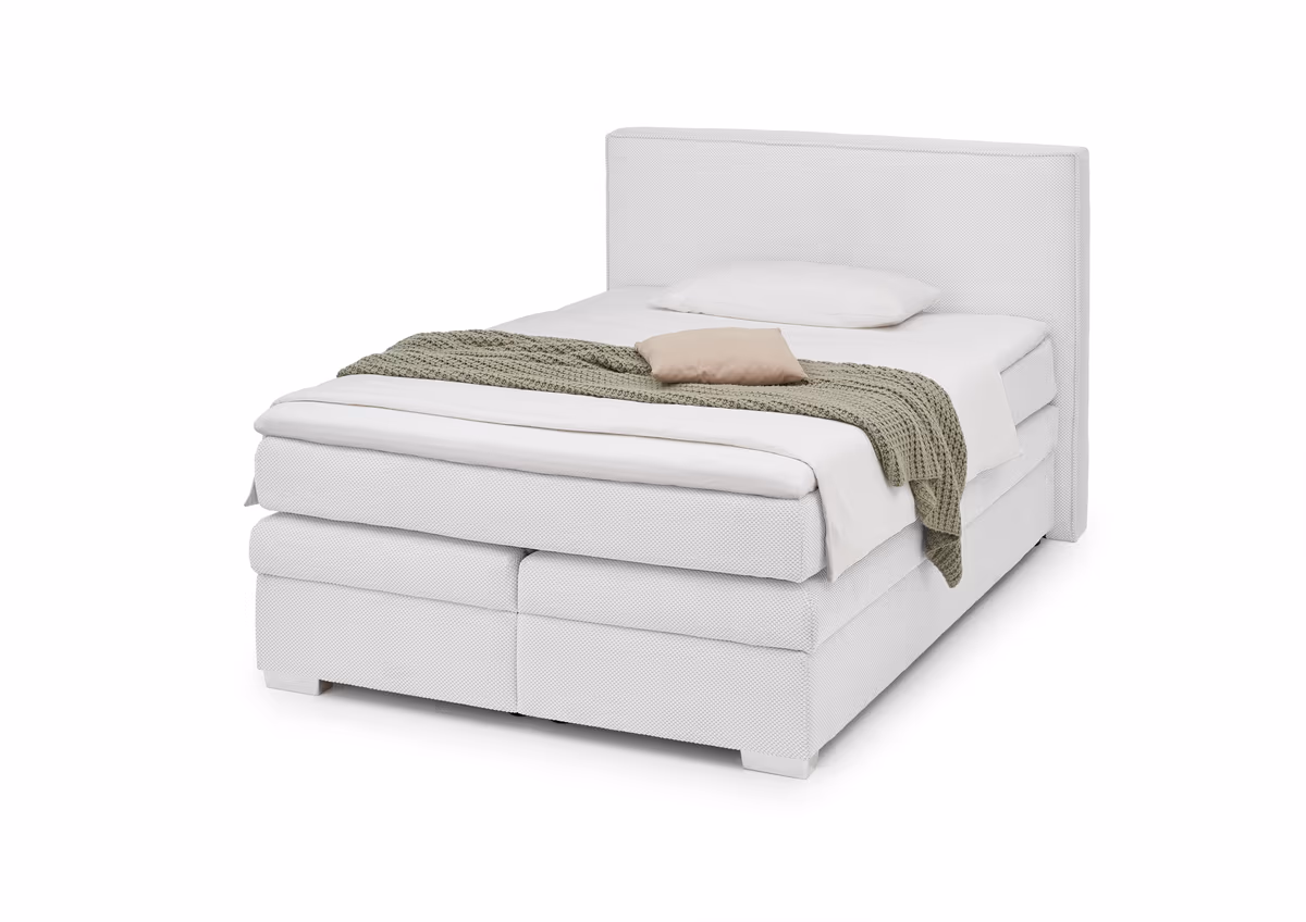 Boxspringbett- Liegefläche ca. 140x200 cm, Stoff, Beige