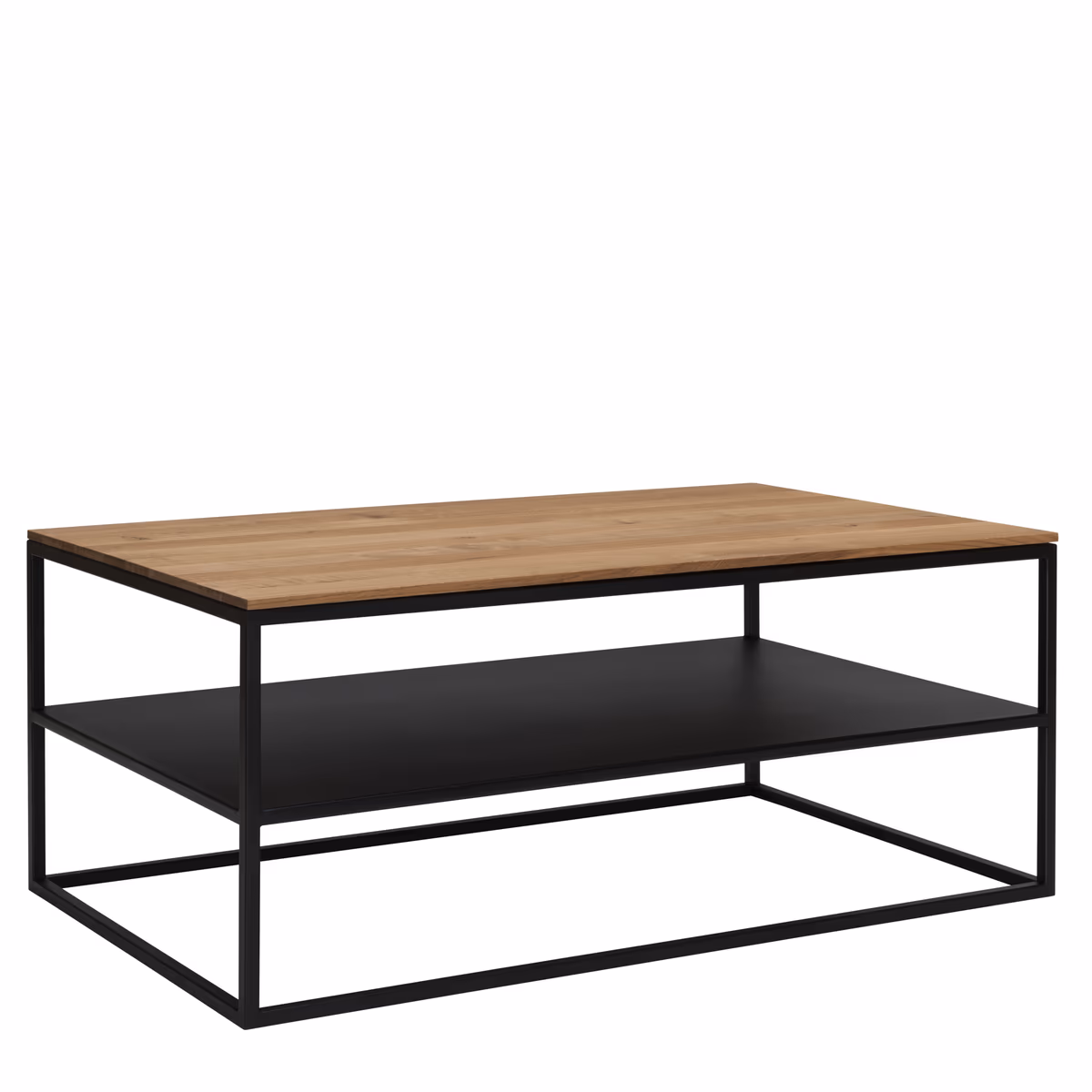 Couchtisch Kai - mit Ablage, LBH ca. 100x60x42 cm, Asteiche massiv