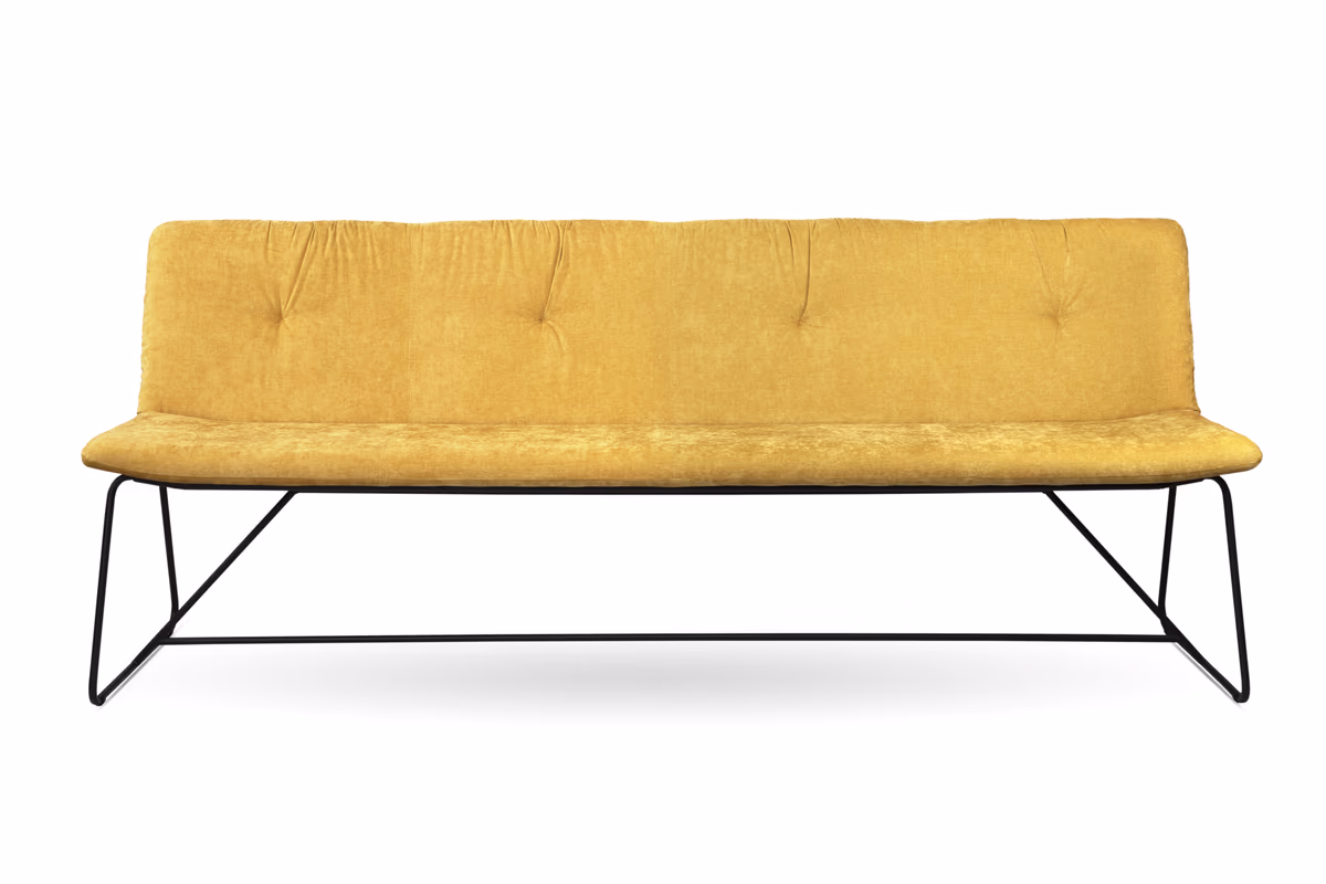 Bank Pelle - B ca 160 cm, Stoff, Orange, Kufe, Anthrazit